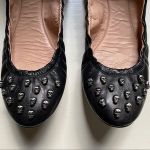 Sweet Ballerina Brand Ballet Flats w/ Skull Studs